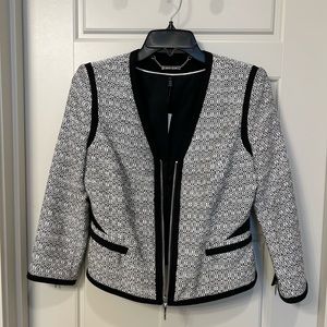 Black and white woven jacket